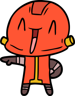 Bir insan tarafından çizilmiş çizgi film robotu