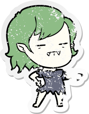 Bir insan tarafından çizilmiş ölümsüz vampir bir kızın sıkıntılı çıkartması.