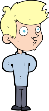 Bir insan tarafından çizilmiş çizgi film çocuğu.