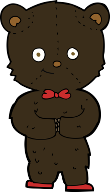 Bir insan tarafından çizilmiş küçük sevimli bir ayı.