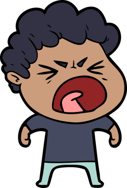 Bir insan tarafından çizilmiş öfkeli bir adam.