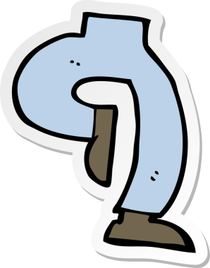 Bir insan tarafından çizilmiş çizgi film bacaklarının çıkartması.