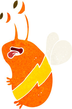 Bir insan tarafından çizilmiş komik bir arı.