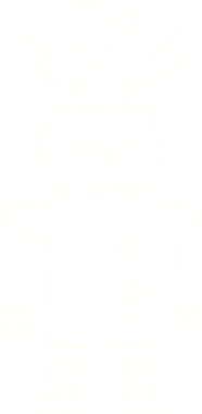 Bir insan tarafından çizilen robot tebeşiri.