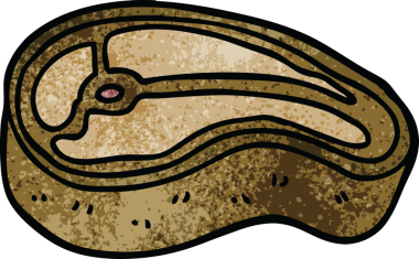 karikatür bir insan tarafından çizilmiş iyi pişmiş et