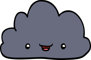 bir insan tarafından çizilmiş küçük mutlu bulut