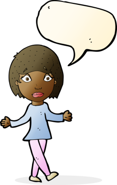 Bir insan tarafından çizilmiş konuşma balonlu bir karikatür.