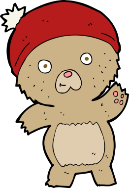 Bir insan tarafından çizilmiş sevimli bir oyuncak ayı.