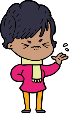 Bir insan tarafından çizilmiş, hayal kırıklığına uğramış bir kadın.