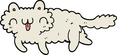 Bir insan tarafından çizilmiş çizgi film kedisi.