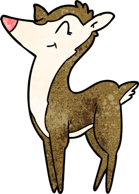 Bir insan tarafından çizilmiş karikatür geyiği