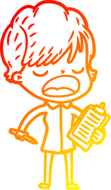 Bir insan tarafından çizilmiş bir karikatür kadın çizimi.