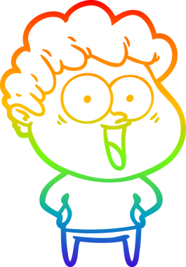 Bir insan tarafından çizilmiş mutlu bir adamın çizgi çizimi.