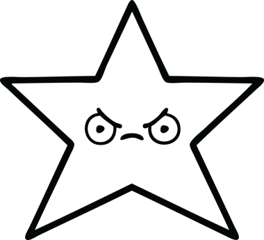 Bir insan tarafından çizilmiş yıldız balığının çizgi çizimi