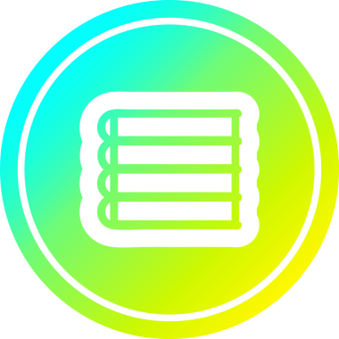 Bir insan tarafından çizilen serin gradyan bitiş ile kitap yığınları dairesel simge