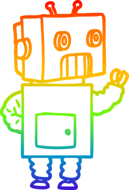 gökkuşağı gradyan çizgisi bir insan tarafından çizilmiş robot çizgi