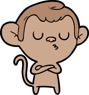 Bir insan tarafından çizilmiş çizgi maymun.