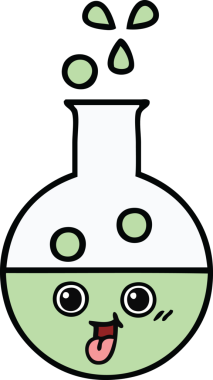 Bir insan tarafından çizilmiş bir test tüpü karikatürü.