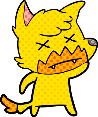 Ölü tilki çizgi film karakteri bir insan tarafından çizilmiş.