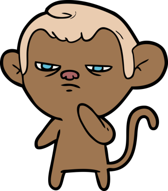 Bir insan tarafından çizilmiş çizgi maymun.