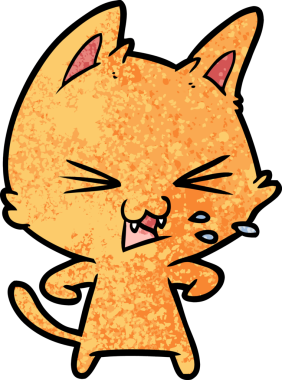 Bir insan tarafından çizilmiş kedi tıslaması.