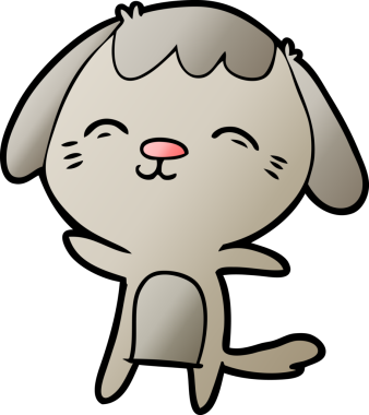 Bir insan tarafından çizilmiş mutlu çizgi film köpeği.