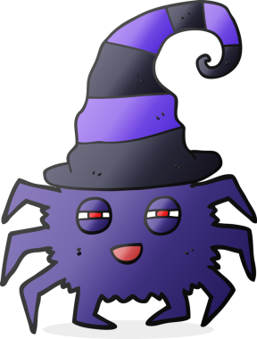 Bir insan tarafından çizilmiş serbest çizilmiş cadılar bayramı örümceği