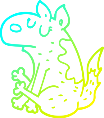 Bir insan tarafından çizilmiş çizgi film köpeği çizimi.