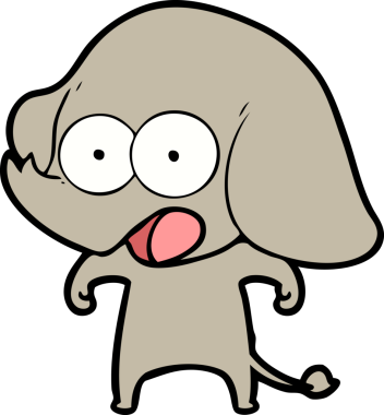 Bir insan tarafından çizilmiş şirin bir fil.