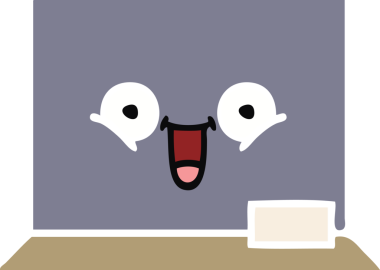 Bir insan tarafından çizilmiş düz renk retro karikatürü