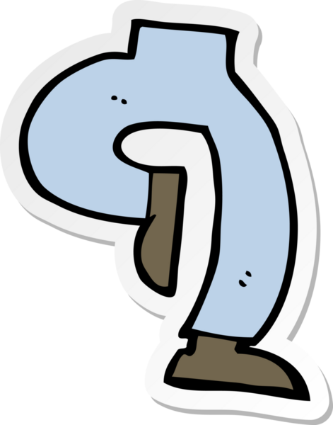 Bir insan tarafından çizilmiş çizgi film bacaklarının çıkartması.