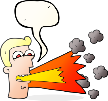 Bir insan tarafından çizilmiş serbest konuşma balonu karikatürü bağıran adam.