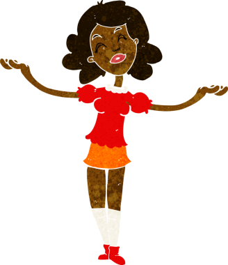 Çizgi filmdeki kadın bir insan tarafından çizilmiş övgüleri alıyor.