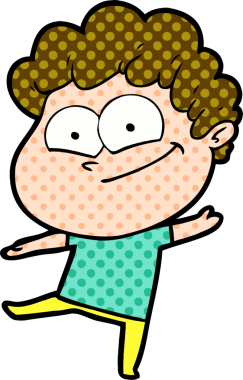 Bir insan tarafından çizilmiş mutlu bir adam.