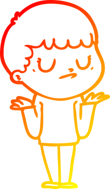 Bir insan tarafından çizilen huysuz bir çocuğun sıcak çizgi çizimi.