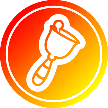 Bir insan tarafından çizilmiş el çanı dairesel simgesi.