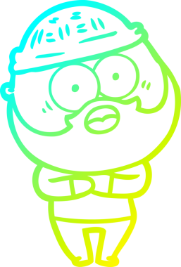 Bir insan tarafından çizilmiş sakallı bir karikatür çizimi.