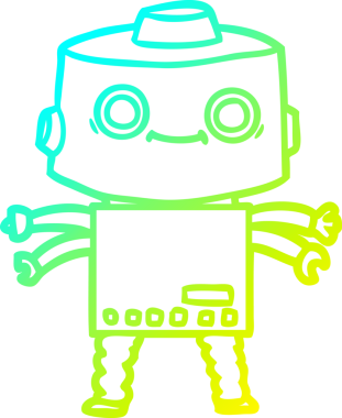 Bir insan tarafından çizilmiş soğuk gradyan robot çizimi