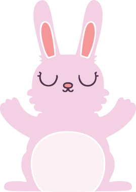 Bir insan tarafından çizilmiş garip çizgi film tavşanı.