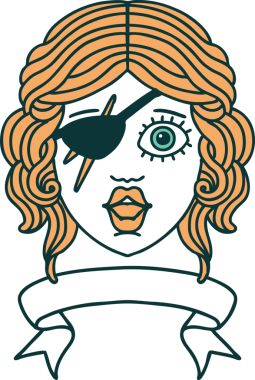 Retro Dövme Tarzı İnsan Rogue karakteri Bir insan tarafından çizilmiş pankartıyla