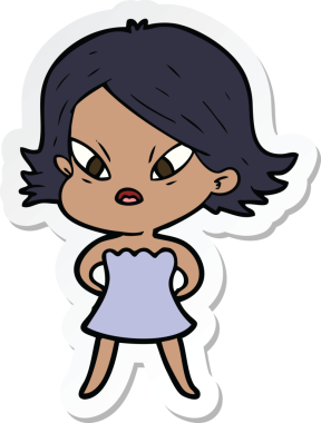 Bir insan tarafından çizilmiş bir karikatür çıkartması.