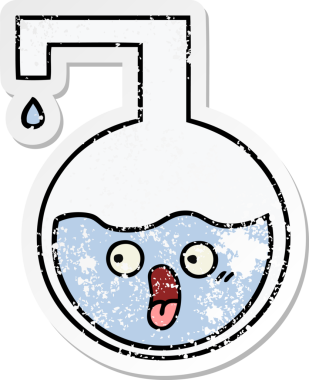 Bir insan tarafından çizilmiş sevimli bir karikatür bilim deneyinin sıkıntılı çıkartması.