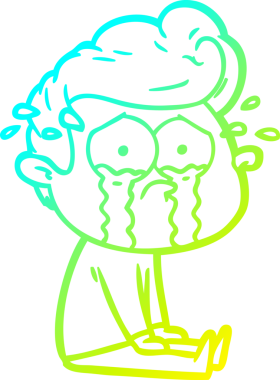 Bir insan tarafından çizilmiş ağlayan bir karikatür çizimi.