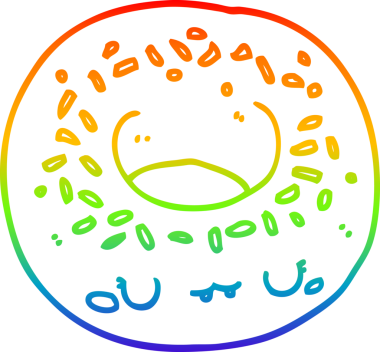gökkuşağı gradyan çizgi çizimi bir insan tarafından çizilmiş bir çörek
