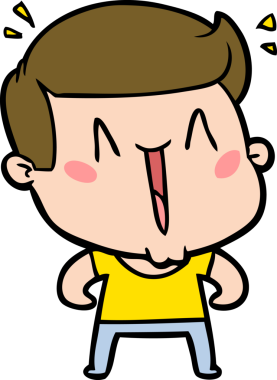 Bir insan tarafından çizilmiş heyecanlı bir çizgi film.