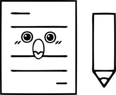 Bir insan tarafından çizilmiş bir test kağıdının çizgi çizimi