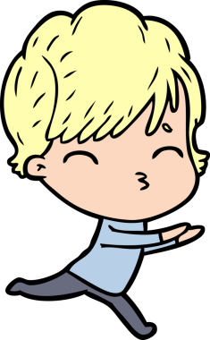 Bir insan tarafından çizilmiş bir çizgi film kadını.