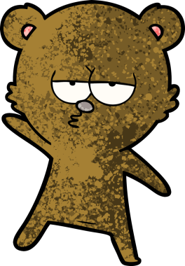 Bir insan tarafından çizilmiş sıkılmış ayı çizgi filmi