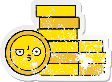 Bir insan tarafından çizilmiş bozuk paraların sıkıntılı çıkartması.