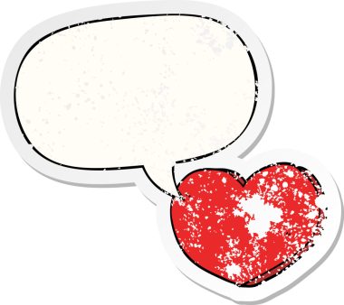 Bir insan tarafından çizilmiş, kederli, eski bir çıkartma.